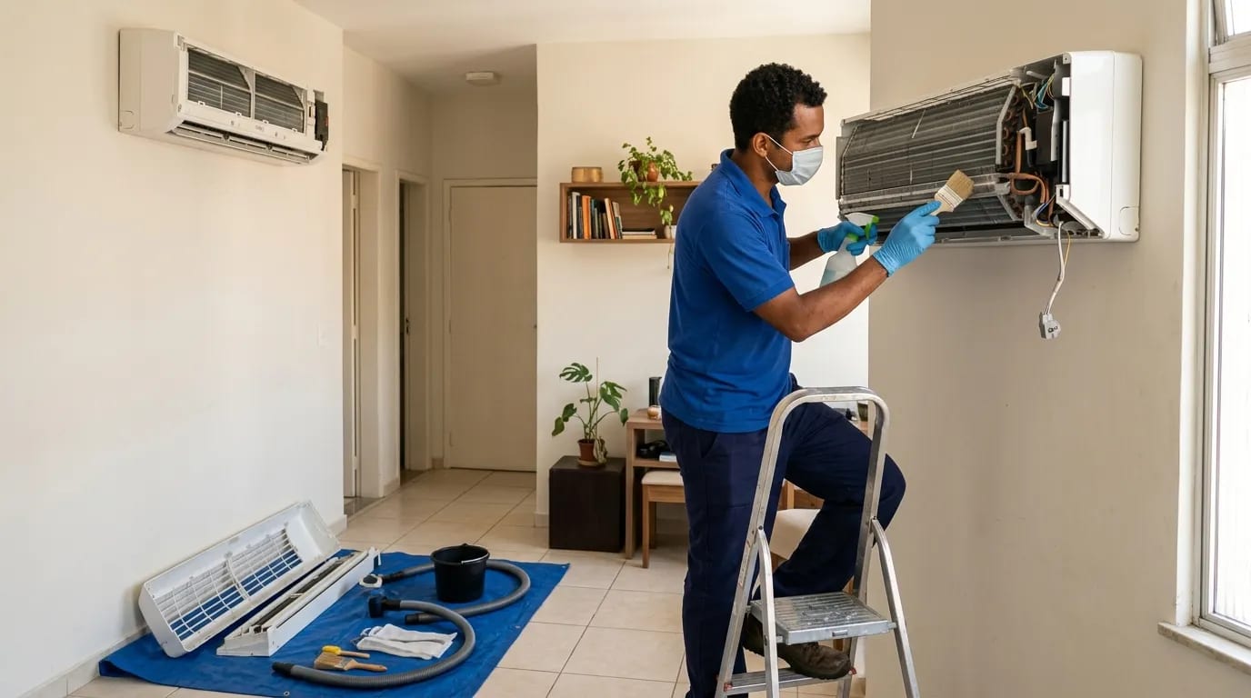 Limpeza da evaporadora em Bauru‑SP