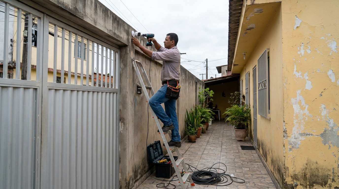 Passagem de cabeamento em Bauru‑SP