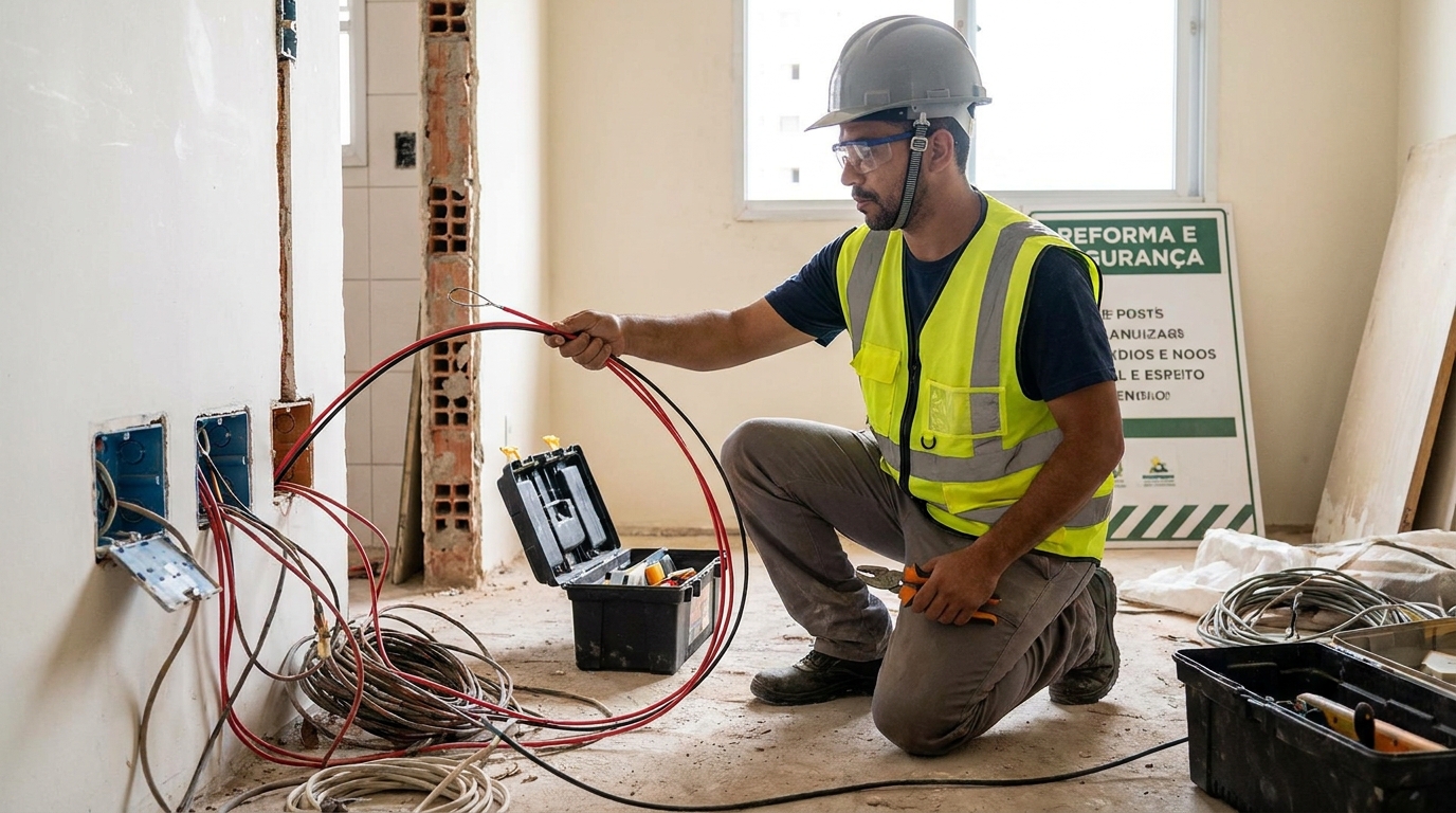 Substituição de fios antigos em Bauru‑SP